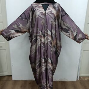 Imported Printed Abaya – Handwork Lace & Piping | Free Size 56